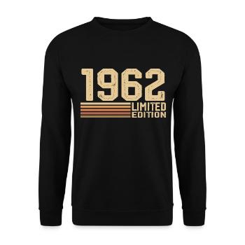 Jahrgang 1962 Geburtstag - Geschenk 1962 Jahrgang 1962 - Unisex Pullover - Schwarz - Vorne - Alina (178cm) & Michal (187cm)