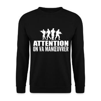 Seventh Company, Military, Military Humor - Unisex Sweatshirt - black - Front - Alina (178cm) & Michal (187cm)