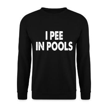 Lustiges Geschenk für Freunde und Familie. Ich pinkle in Pools. - Unisex Pullover - Schwarz - Vorne - Alina (178cm) & Michal (187cm)