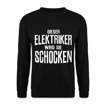 Elektriker - Unisex Pullover - Schwarz - Vorne - Alina (178cm) & Michal (187cm)