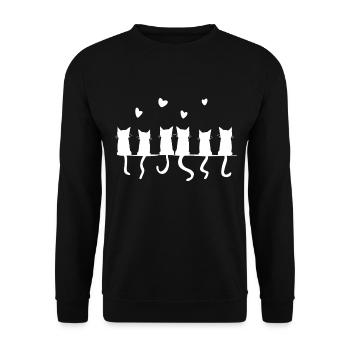 Chats Animaux Ligne d’animaux de compagnie cœurs doux - Sweat-shirt Unisexe - noir - Devant - Alina (178cm) & Michal (187cm)