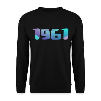 Cadeau Anniversaire 1961 Millésime 1961 Rétro 1961 - Sweat-shirt Unisexe - noir - Devant - Alina (178cm) & Michal (187cm)