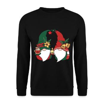 Noël Noël Gnomies - Sweat-shirt Unisexe - noir - Devant - Alina (178cm) & Michal (187cm)