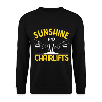 Skiurlaub Spruch Für Ski Skifahrer - Unisex Pullover - Schwarz - Vorne - Alina (178cm) & Michal (187cm)