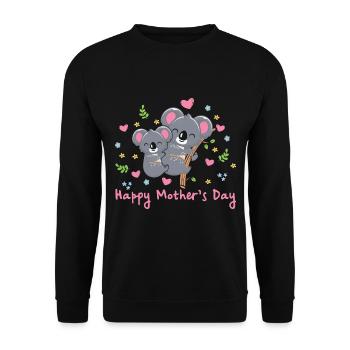 happy Mothersday - Unisex Pullover - Schwarz - Vorne - Alina (178cm) & Michal (187cm)