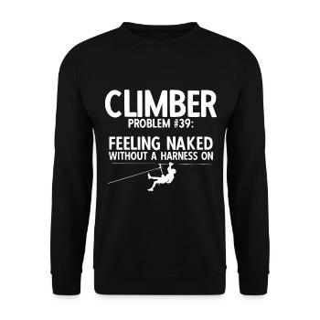 Klettern Bouldern - Unisex Pullover - Schwarz - Vorne - Alina (178cm) & Michal (187cm)