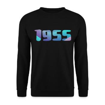 Cadeau Anniversaire 1955 Millésime 1955 Rétro 1955 - Sweat-shirt Unisexe - noir - Devant - Alina (178cm) & Michal (187cm)