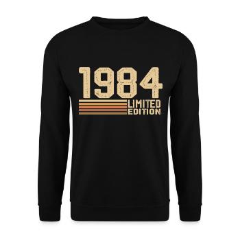 Born in 1984 Birthday - 1984 Vintage 1984 Gift - Unisex Sweatshirt - black - Front - Alina (178cm) & Michal (187cm)