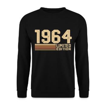 Né en 1964 anniversaire - Cadeau 1964 Vintage 1964 - Sweat-shirt Unisexe - noir - Devant - Alina (178cm) & Michal (187cm)