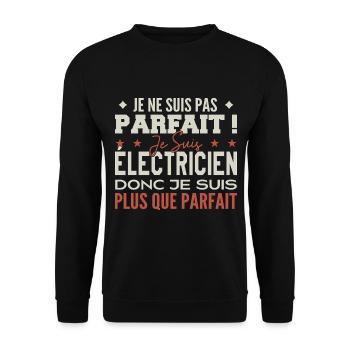 An Electrician, the Dream Job in the Spotlight - Unisex Sweatshirt - black - Front - Alina (178cm) & Michal (187cm)