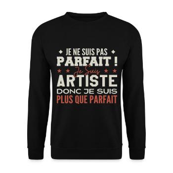 Un Artiste, le Métier de Rêve Mis à l’Honneur - Sweat-shirt Unisexe - noir - Devant - Alina (178cm) & Michal (187cm)