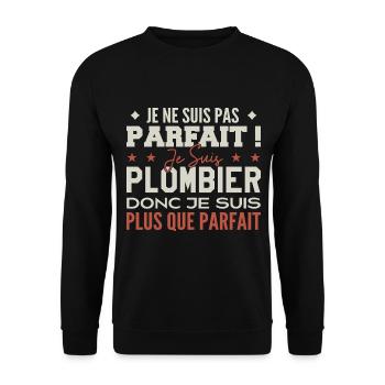 Klempner, der Traumberuf im Rampenlicht - Unisex Pullover - Schwarz - Vorne - Alina (178cm) & Michal (187cm)