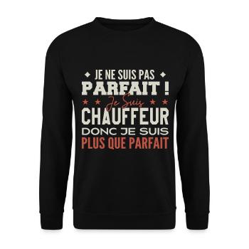 Fahrer, der Traumberuf im Rampenlicht - Unisex Pullover - Schwarz - Vorne - Alina (178cm) & Michal (187cm)