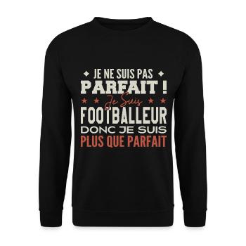 Un Footballeur, le Métier de Rêve Mis à l’Honneur - Sweat-shirt Unisexe - noir - Devant - Alina (178cm) & Michal (187cm)