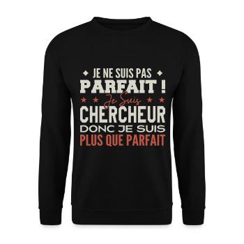 Un Chercheur, le Métier de Rêve Mis à l’Honneur - Sweat-shirt Unisexe - noir - Devant - Alina (178cm) & Michal (187cm)