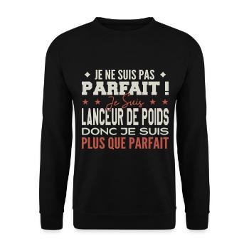 Lanceur de poids le Métier de Rêve Mis à l’Honneur - Sweat-shirt Unisexe - noir - Devant - Alina (178cm) & Michal (187cm)