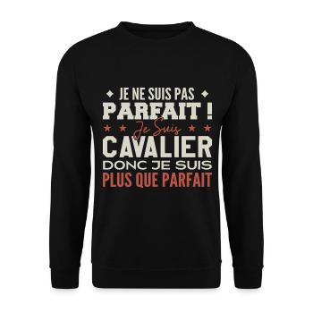 Un Cavalier, le Métier de Rêve Mis à l’Honneur - Sweat-shirt Unisexe - noir - Devant - Alina (178cm) & Michal (187cm)