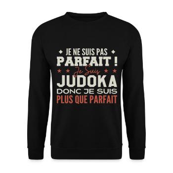 Un Judoka, le Métier de Rêve Mis à l’Honneur - Sweat-shirt Unisexe - noir - Devant - Alina (178cm) & Michal (187cm)