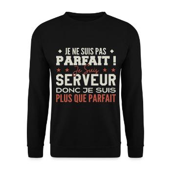 Kellner, der Traumberuf im Rampenlicht - Unisex Pullover - Schwarz - Vorne - Alina (178cm) & Michal (187cm)