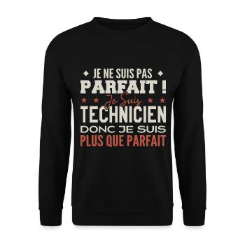 Techniker, der Traumberuf im Rampenlicht - Unisex Pullover - Schwarz - Vorne - Alina (178cm) & Michal (187cm)