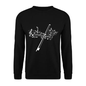 Music Notes Violin Violinist Musician Music Gift - Unisex Sweatshirt - black - Front - Alina (178cm) & Michal (187cm)