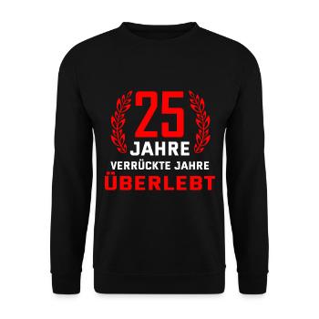 25. Hochzeitstag - Unisex Pullover - Schwarz - Vorne - Alina (178cm) & Michal (187cm)