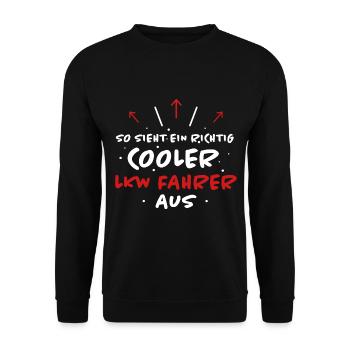 LKW Fahrer Lustige Spruch Lastkraftwagen Geschenk - Unisex Pullover - Schwarz - Vorne - Alina (178cm) & Michal (187cm)