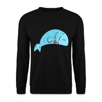 poisson triste cœur brisé animal - Sweat-shirt Unisexe - noir - Devant - Alina (178cm) & Michal (187cm)
