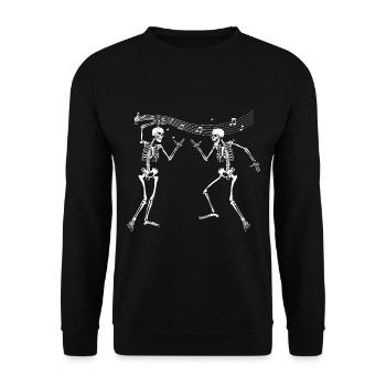 Halloween Skeleton Music - Unisex Sweatshirt - black - Front - Alina (178cm) & Michal (187cm)