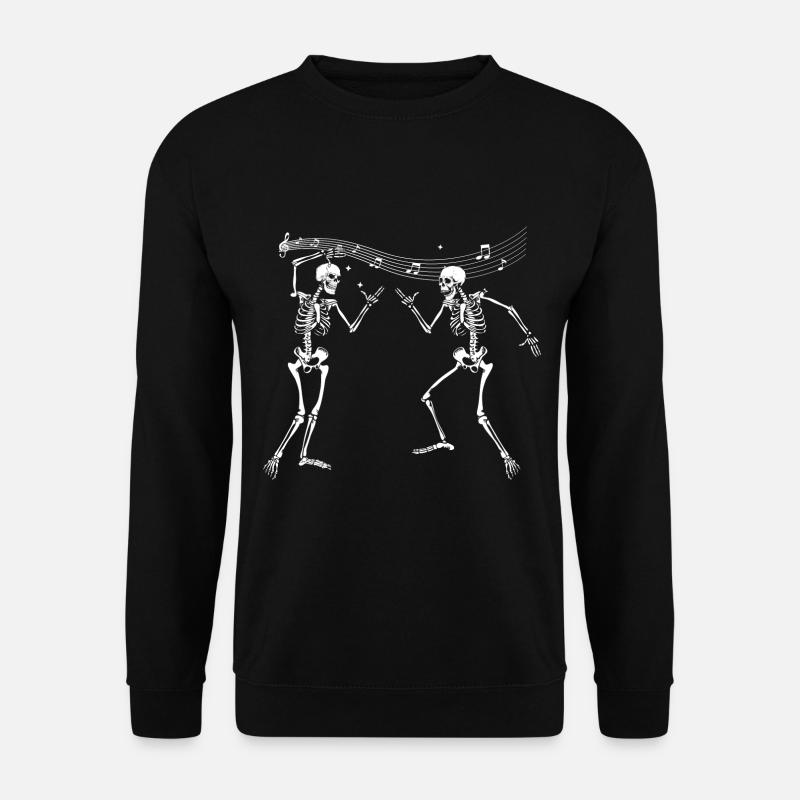 Halloween Skelett Musik - Unisex Pullover - Schwarz