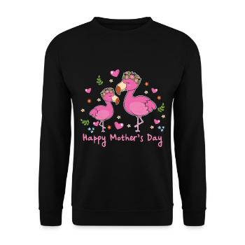 happy Mothersday - Unisex Pullover - Schwarz - Vorne - Alina (178cm) & Michal (187cm)
