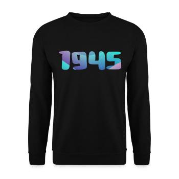 1945 Geburtstagsgeschenk Vintage 1945 Retro 1945 - Unisex Pullover - Schwarz - Vorne - Alina (178cm) & Michal (187cm)
