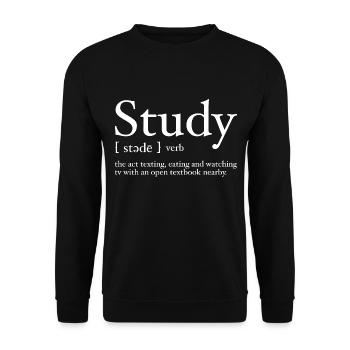 Study Definition Funny Design for College Student - Unisex Sweatshirt - black - Front - Alina (178cm) & Michal (187cm)