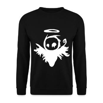 Dunkler Engel - Unisex Pullover - Schwarz - Vorne - Alina (178cm) & Michal (187cm)