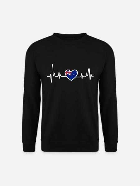 Mein Herz schlägt für Neuseeland Herzschlag EKG - Unisex Pullover - Schwarz