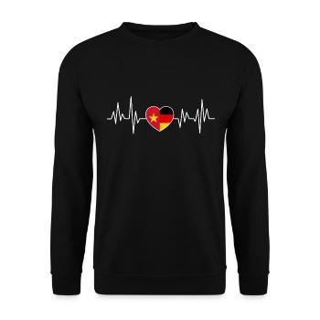 Vietnam Germany flag two countries - Unisex Sweatshirt - black - Front - Alina (178cm) & Michal (187cm)