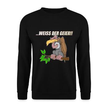 Weiss der Geier - Unisex Pullover - Schwarz - Vorne - Alina (178cm) & Michal (187cm)