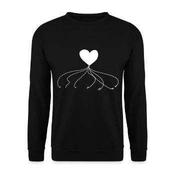 herz faden linien linie - Unisex Pullover - Schwarz - Vorne - Alina (178cm) & Michal (187cm)