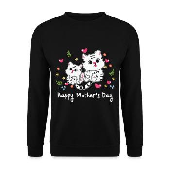 happy Mothersday - Unisex Pullover - Schwarz - Vorne - Alina (178cm) & Michal (187cm)