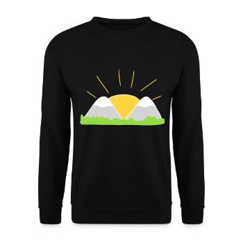 sun mountains nature mountain shapes - Unisex Sweatshirt - black - Front - Alina (178cm) & Michal (187cm)
