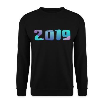 Cadeau Anniversaire 2019 Millésime 2019 Rétro 2019 - Sweat-shirt Unisexe - noir - Devant - Alina (178cm) & Michal (187cm)