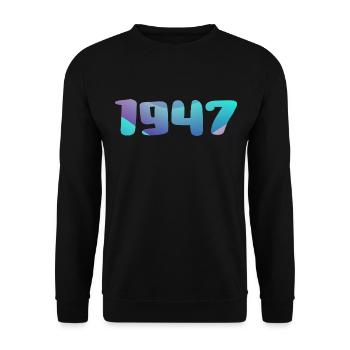Birthday Gift 1947 Vintage 1947 Retro 1947 - Unisex Sweatshirt - black - Front - Alina (178cm) & Michal (187cm)