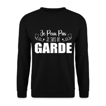 I can't I'm on call funny nurse - Unisex Sweatshirt - black - Front - Alina (178cm) & Michal (187cm)