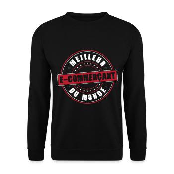 Meilleur e-commerçant profession métier humour - Sweat-shirt Unisexe - noir - Devant - Alina (178cm) & Michal (187cm)