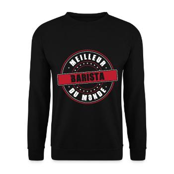 Meilleur barista profession métier humour bar café - Sweat-shirt Unisexe - noir - Devant - Alina (178cm) & Michal (187cm)