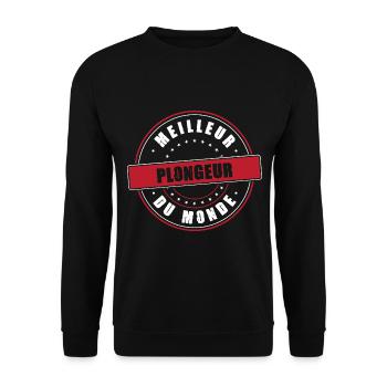 Meilleur plongeur profession métier humour - Sweat-shirt Unisexe - noir - Devant - Alina (178cm) & Michal (187cm)