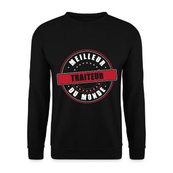 Meilleur traiteur profession métier humour - Sweat-shirt Unisexe - noir - Devant - Alina (178cm) & Michal (187cm)