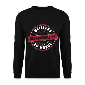 Meilleur responsable RH profession métier humour - Sweat-shirt Unisexe - noir - Devant - Alina (178cm) & Michal (187cm)