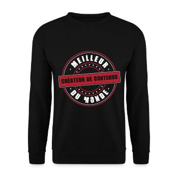 Meilleur créateur de contenus vidéo audio article - Sweat-shirt Unisexe - noir - Devant - Alina (178cm) & Michal (187cm)