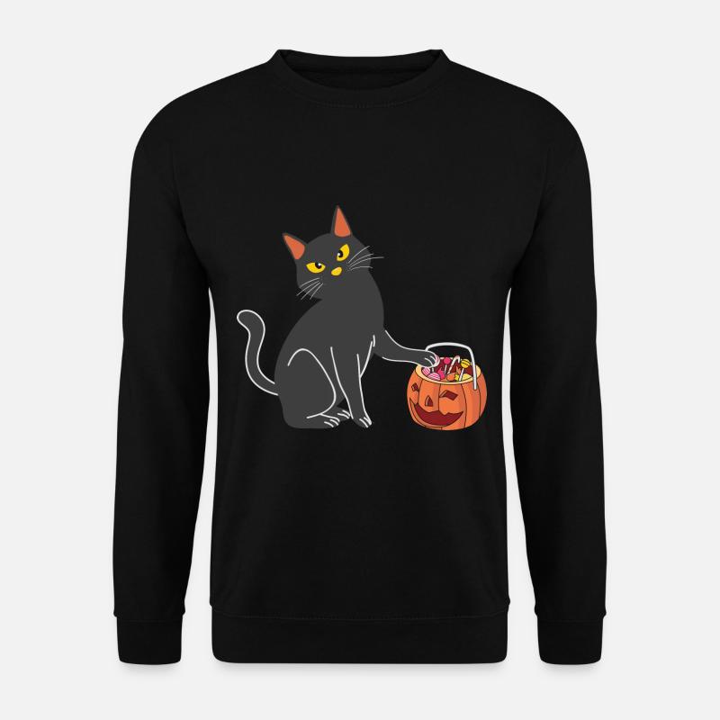Halloween Katze Hexe - Unisex Pullover - Schwarz